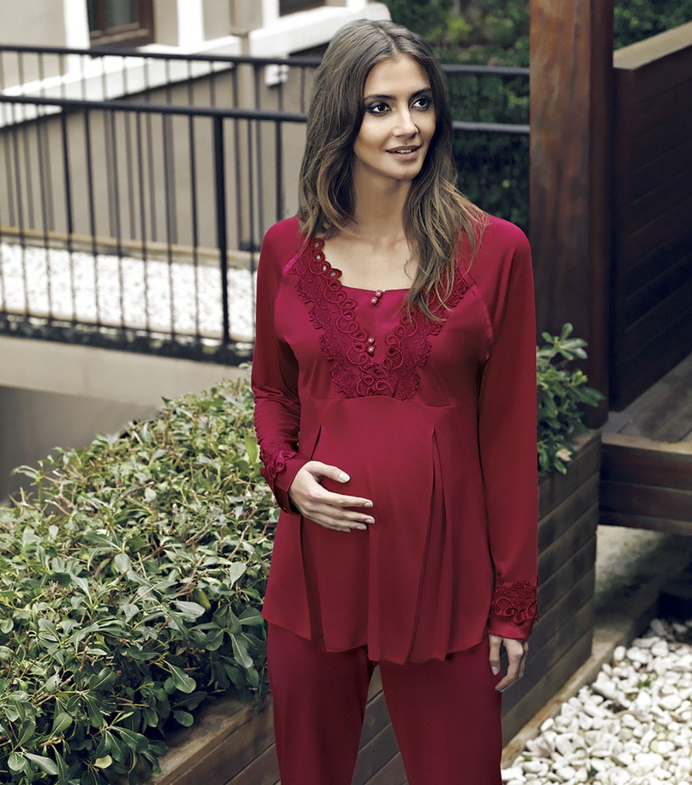 Red Cotton Pajama for pregnant women